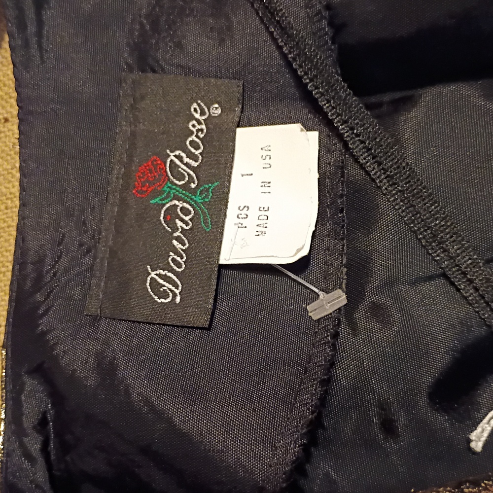 David Rose Vtg Black and Gold Floral Blazer Sm - Picture 13 of 15